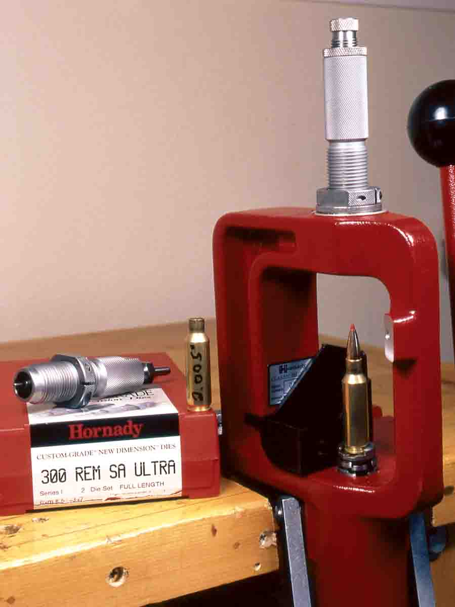 Hornady’s Lock-N-Load Classic single-stage press handles all reloading steps from sizing cases to seating bullets.